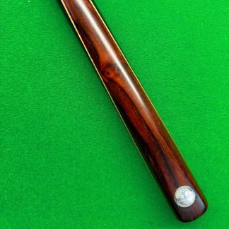 Cue Creator 3/4 ash snooker cue Serial 3166 with single face splice and maple veneer on solid ebony butt