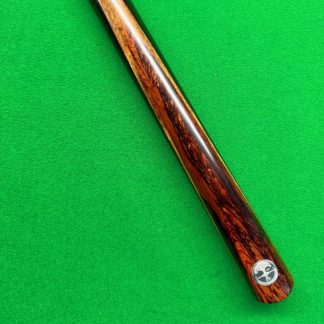 Cue Creator 3/4 ash snooker cue with single face rosewood splice, burl veneer detail and solid ebony butt