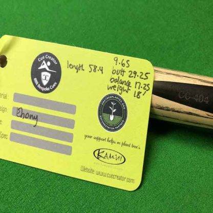 CC404 specs of ebony one piece cue